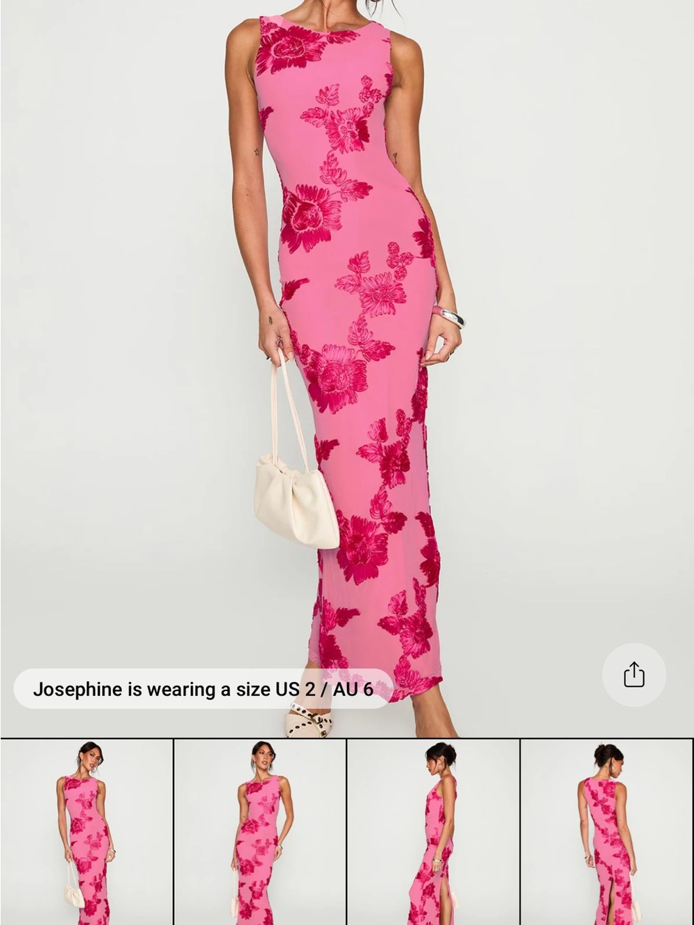 Princess Polly Hot Pink Floral Bodycon Maxi Dress